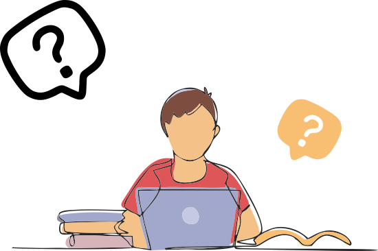faq boy with logos